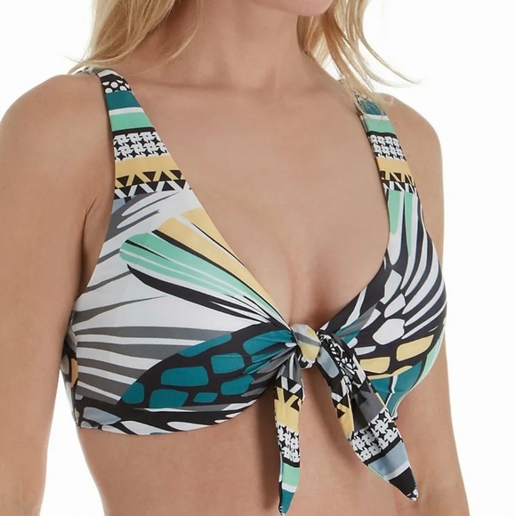 BECCA Handkerchief Printed Reversible Over-the-Shoulder Bikini Top - Picture 9 of 13